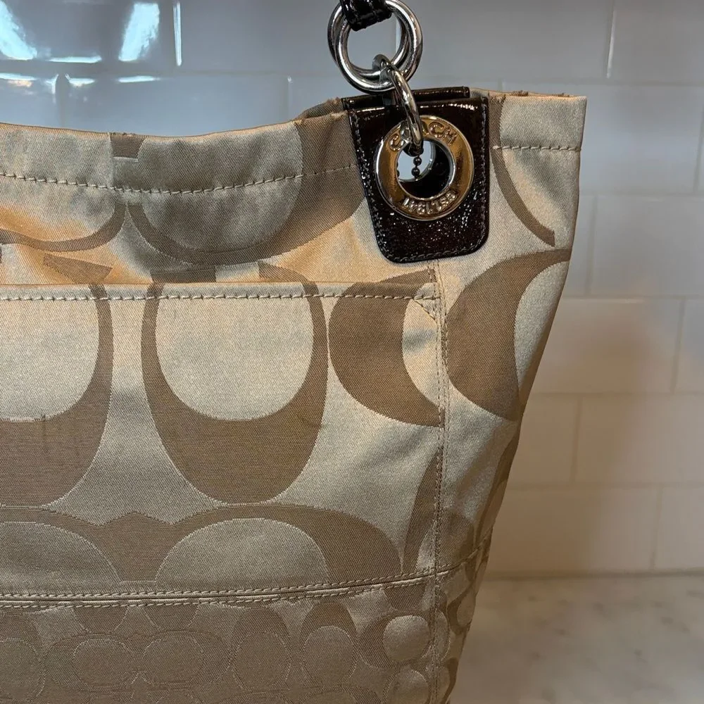 Coach Bag Purse Handbag Pocketbook Vintage Alex Signature Logo Shoulder Bag